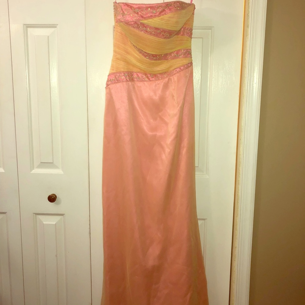 Sherbet colored prom dress